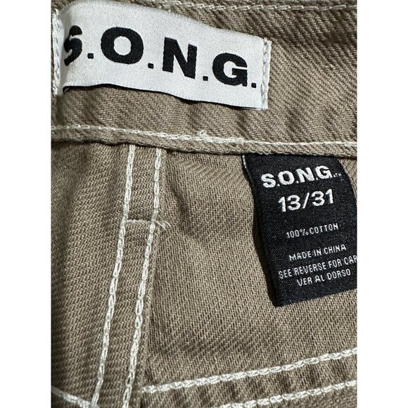 S.O.N.G Khaki Cargo Jean size 13/31 NWT - Picture 5 of 7